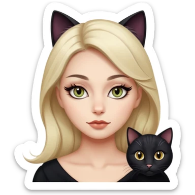 dark feminine energy woman, cat eye  sticker