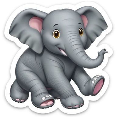 Elephant wirh crocs sticker