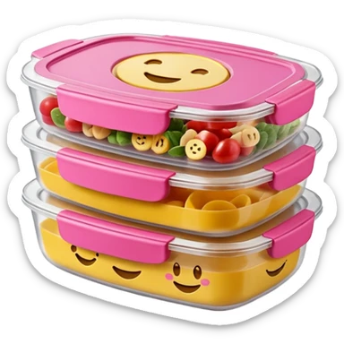pink tupperware container for meal prep - emoji sticker