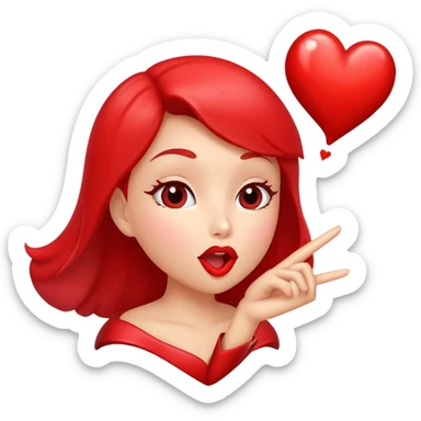 A heart blowing a hear kiss sticker