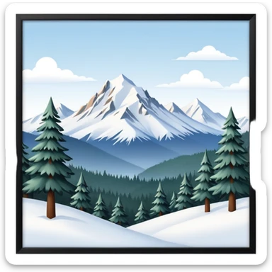 An Alaskan snowy winter back drop to be used in the style of "duck hunt" the bottom 30% needs to contain landscape and the top 70% needs to be blank space. sticker