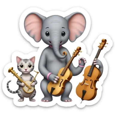 Horton the Elephant and 2 Hairless cats trio music band sticker