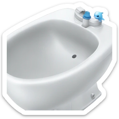 bidet with dolphin sticker