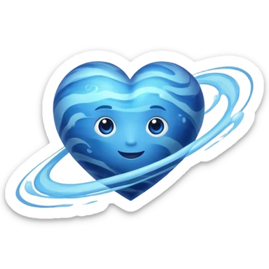 heart shape planet Neptune soace sticker