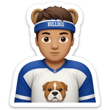 Hockey player in Bulldogs Jersey sticker