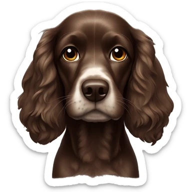 Dark brown Cocker spaniel  sticker