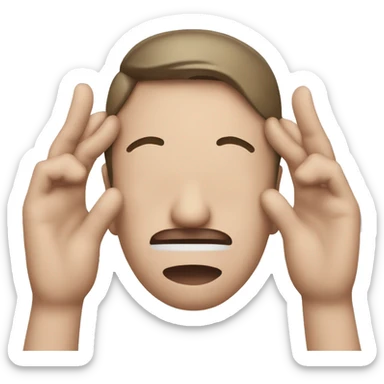 Emoji with hands covering ears not listening  sticker