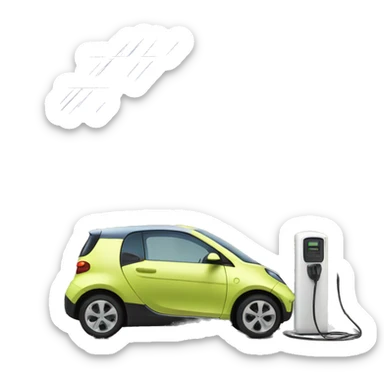 electric vehicle being charged at home from solar sticker