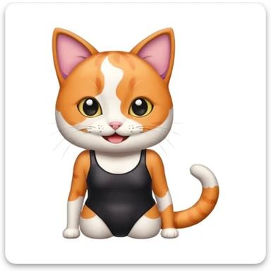 cute cat with a one piece swimsuit made of sushi sticker