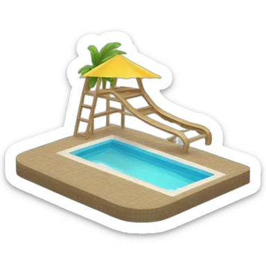 Piscine avec toboggan sticker