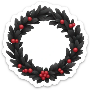 Black wreath sticker