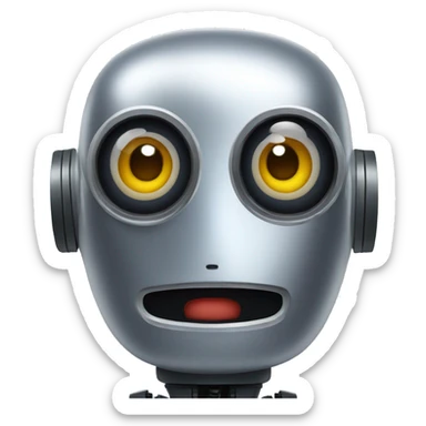 surprised robot sticker