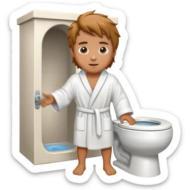 Man coming out of a toilet sticker