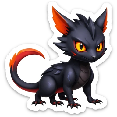 Shiny Epic Badass Gothic Noibat-Salandit-Litten-Hybrid sticker