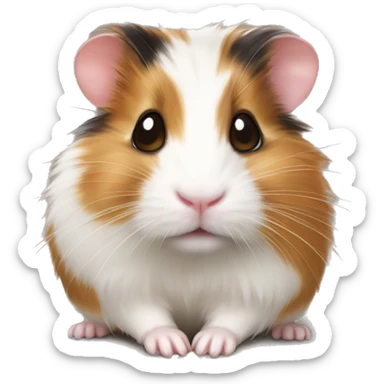 longhaired calico Syrian hamster sticker