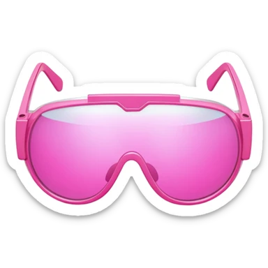 super thick pink visor sunglasses, dramatic chunky Y2K design, statement piece sticker
