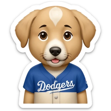 Anatolian Shepherd wearing a Dodgers jersey  sticker