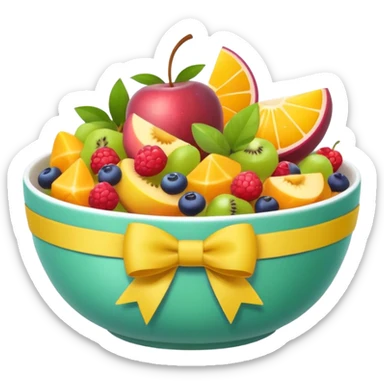 fruit salad yellow bow sticker