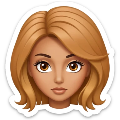 Beautiful woman with a blowout and lashes sticker