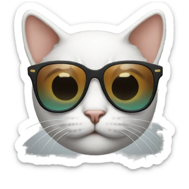 Cat with sunglasses sticker