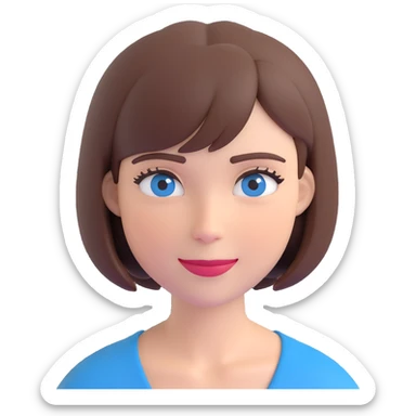 sailor woman, short brown hair in a bob, blue eyes, friendly expression, transparent background sticker