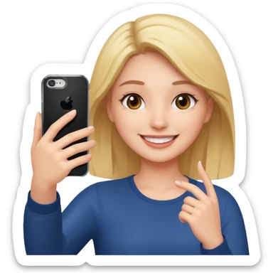 Girl taking selfie sticker