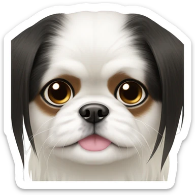 Japanese chin white and black asymmetrical eyes  sticker