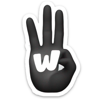 a hand forming a W by putting the middle and ring finger together sticker