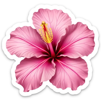 Hibiscus flower pink and yellow pastel sticker
