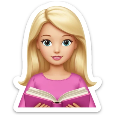 barbie reading huge philosophy book sticker