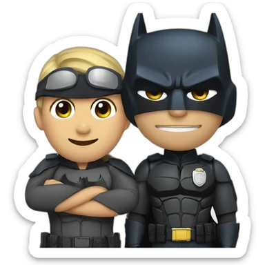 Batman with policeman sticker