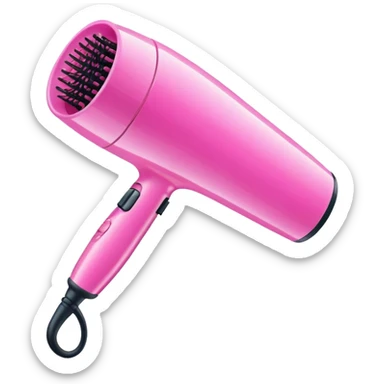 pink hair brush dryer sticker