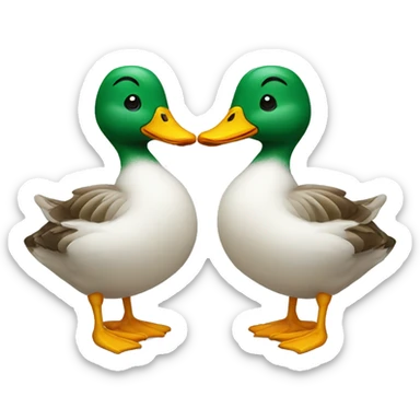 Two ducks forming a heart sticker