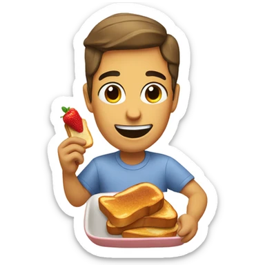Eating French toast  sticker