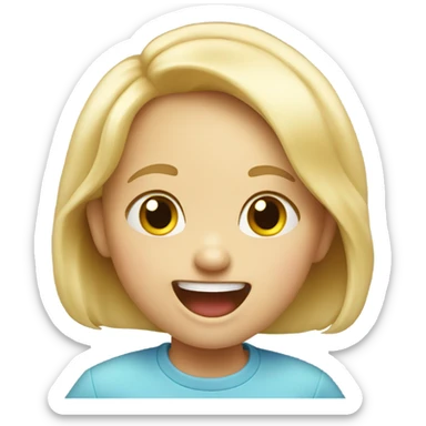 Blond child being silly  sticker