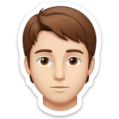 Men young no mustache hair brown sticker