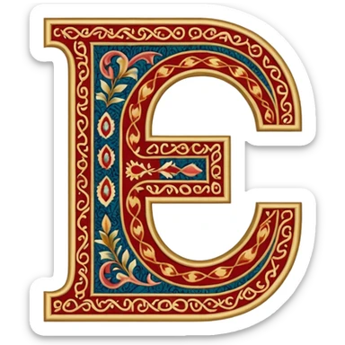  letter c made out of persian carpet texture sticker