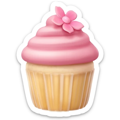 Cupcake with pink icing sticker