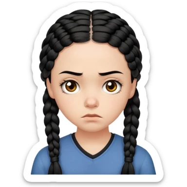 Wednesday with the two braids black sticker