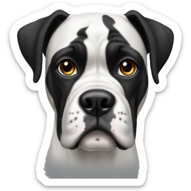 Black and white boxer dog sticker