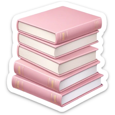 Stack of pale pink books sticker