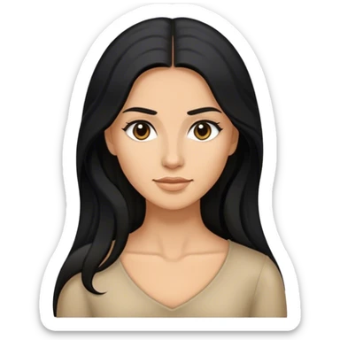 caucasian Beautiful Buxom black long hair back booty sfw sticker