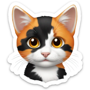 Kitten with orange black and white patches sticker