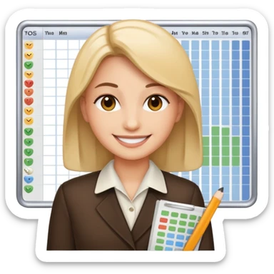 aditor with spreadsheet emoji sticker