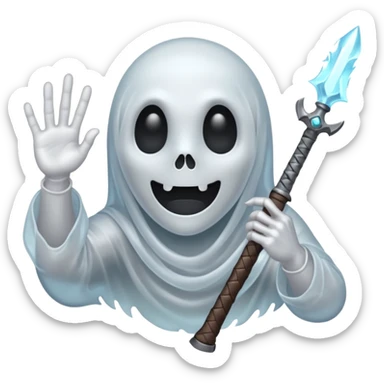 Manos de Emoji de fantasma como si agarrara un arma  sticker