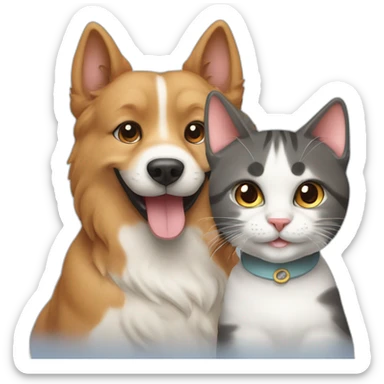 HAPPY DOG AND SMİLE CAT sticker