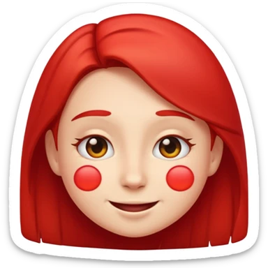 girl emoji with face flushed red from sun, no text sticker