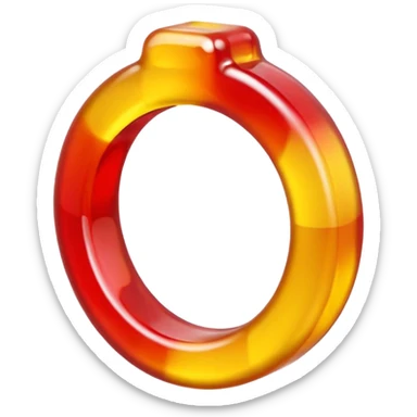 emoji de gomitas en forma de aro color rojo y amarillo sticker