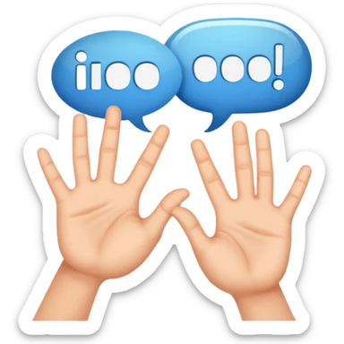 two hands forming a gesture in a speech bubble sticker