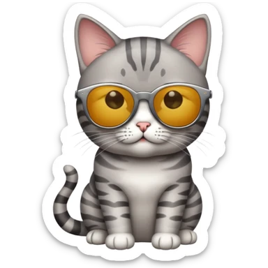 Cat with sunglasses short haired sticker